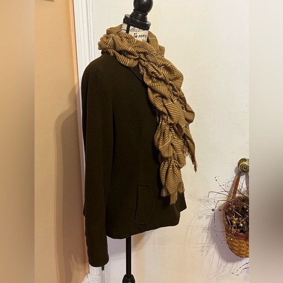 ‼️SOLD‼️ Esprit PEA COAT- Wool- Ladies Classic Chocolate Brown- XL w/ Scarf 🧣 - Picture 11 of 16